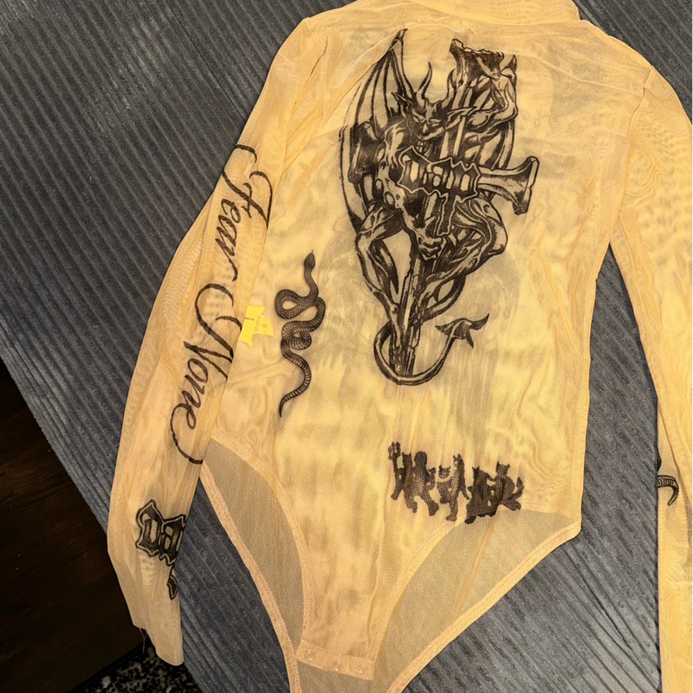 Sheer Trippie Redd “DAP” Bodysuit Size Small. Never Worn